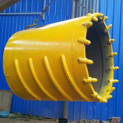 Hard Ground Q355d Rock Core Barrel Bucket With Bullet Teeth